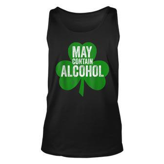 May Contain Alcohol Funny Saint Patricks Day Unisex Tank Top - Seseable