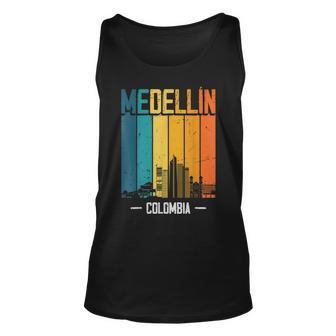 Medellin Colombia Retro Vintage Sunset Skyline Medellin Unisex Tank Top | Mazezy