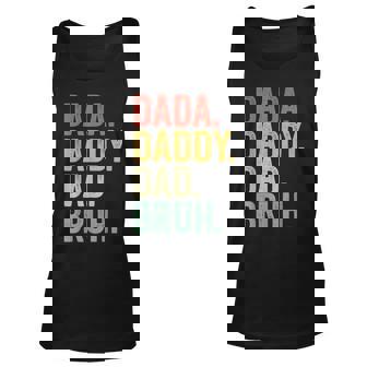 Men Dada Daddy Dad Bruh Fathers Day Vintage Funny Father Unisex Tank Top - Thegiftio UK
