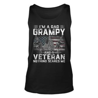Men Distressed Im A Dad Grampy Veteran Fathers Day Unisex Tank Top - Thegiftio UK