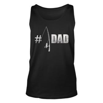 Mens 1 Dad Fishing Fisherman Fathers Day Gift T Shirt Unisex Tank Top | Mazezy