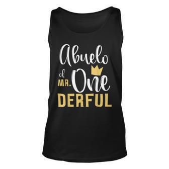 Mens Abuelo Mr Onederful 1St Birthday First One-Derful Matching Unisex Tank Top - Seseable