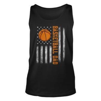 Mens American Flag Vintage Basketball Flag Dad Fathers Day Unisex Tank Top - Seseable