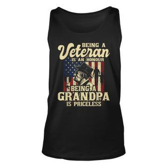 Mens Being A Veteran Is An Honour - Patriotic Us Veteran Grandpa Unisex Tank Top - Seseable