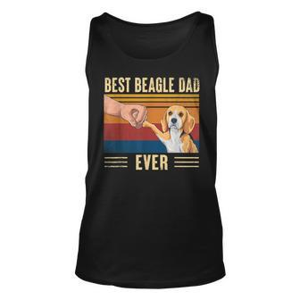Mens Best Beagle Dad Ever Vintage Fist Bump Funny Dog Lover Unisex Tank Top - Seseable