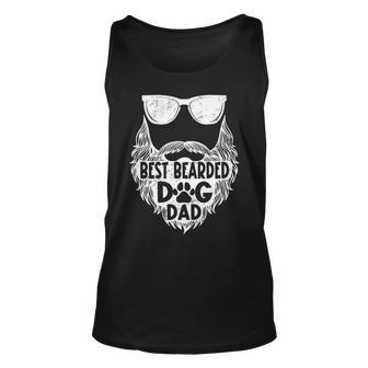 Mens Best Bearded Dog Dad Paw Dog Lover Fathers Day Unisex Tank Top - Thegiftio UK