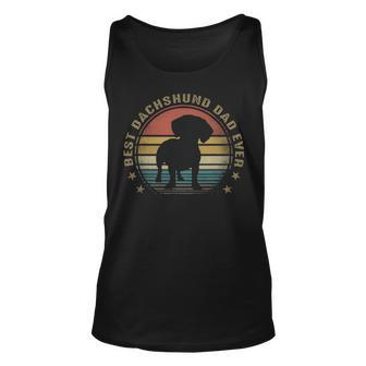 Mens Best Dachshund Dad Ever Funny Fathers Day Gifts For Dad Unisex Tank Top - Seseable