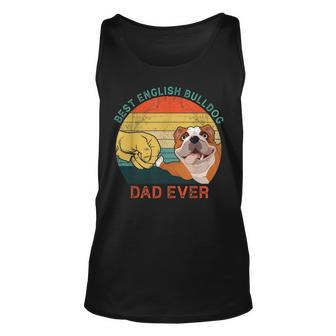 Mens Best English Bulldog Dad Ever Fathers Day For Dog Dad Papa Unisex Tank Top - Seseable