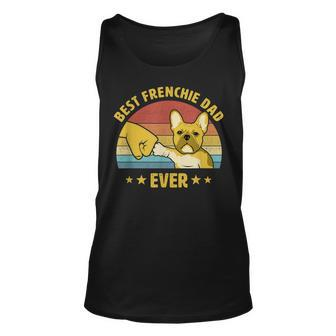 Mens Best Frenchie Dad Ever Vintage French Bulldog Puppy Lover V2 Unisex Tank Top - Seseable