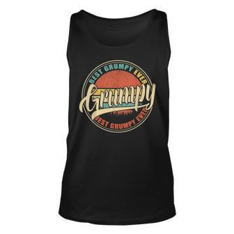 Mens Best Grumpy Ever Vintage Retro Funny Gifts Dad Papa Grandpa V2 Unisex Tank Top - Seseable
