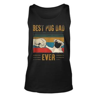 Mens Best Pug Dad Ever Funny Pug Daddy Fathers Day Gifts Unisex Tank Top - Seseable