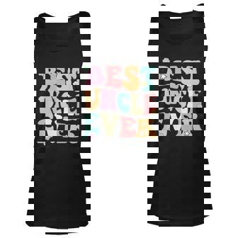 Mens Best Uncle Ever Retro Groovy Birthday Uncle Fathers Day Unisex Tank Top - Thegiftio