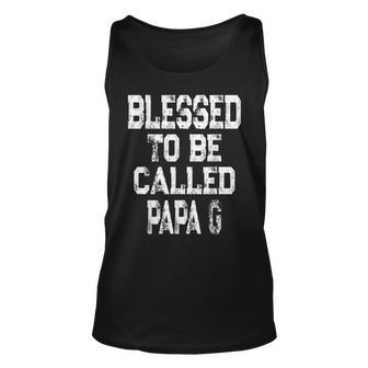 Mens Blessed To Be Called Papa Fathers Day Unisex Tank Top - Thegiftio UK