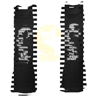 Mens Cat Daddy Vintage Eighties 80S Style Funny Cat Dad Retro Unisex Tank Top - Seseable