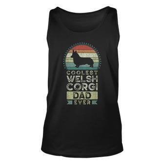 Mens Coolest Welsh Corgi Dad Ever Fathers Day Corgi Daddy Unisex Tank Top - Thegiftio UK