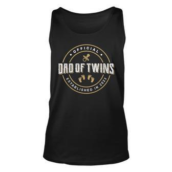 Mens Dad Of Twins 2023 New Dad To Be Expecting Daddy Of Twins Unisex Tank Top - Thegiftio UK