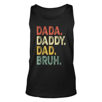 Mens Dada Daddy Dad Bruh Funny Fathers Day Dad Mens Vintage Unisex Tank Top - Thegiftio UK