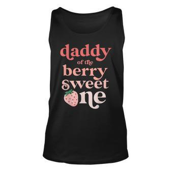 Mens Daddy Of The Berry Sweet One Strawberry First Birthday 1St Unisex Tank Top - Seseable