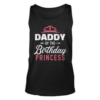 Mens Daddy Of The Birthday Princess Girl Matching Family For Dad Unisex Tank Top - Thegiftio UK