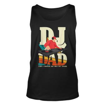Mens Dj Dad Vintage Funny Beat Disc Jockey Fathers Day Mens Unisex Tank Top - Seseable