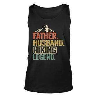 Mens Father Husband Hiking Legend Outdoors Vintage Funny Hiking Unisex Tank Top - Seseable