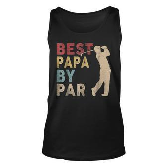 Mens Fathers Day Best Papa By Par Funny Golf Gift Shirt Unisex Tank Top | Mazezy