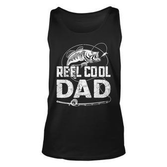 Mens Fathers Day Funny Fisherman Reel Cool Dad Fishing Lover Unisex Tank Top - Seseable