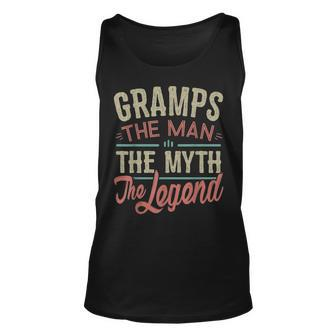 Mens Fathers Day Gifts For Gramps The Man The Myth The Legend Unisex Tank Top - Seseable