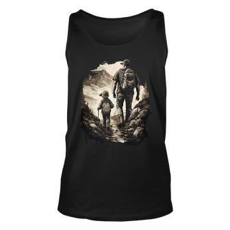 Mens Fathers Day Hiking And Camping Unisex Tank Top - Thegiftio UK
