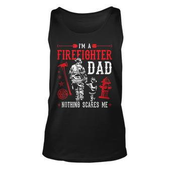 Mens Firefighter Dad Fire Rescue Fire Fighter Unisex Tank Top - Seseable