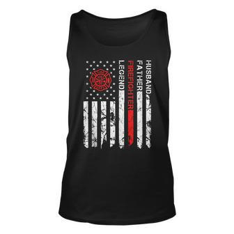 Mens Firefighter Husband Father Legend Fire Rescue Fire Fighter Unisex Tank Top - Seseable