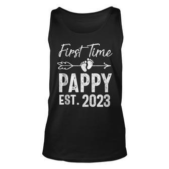 Mens First Time Fathers Day Promoted To Pappy 2023 New Grandpa Men Women Tank Top Graphic Print Unisex - Thegiftio UK