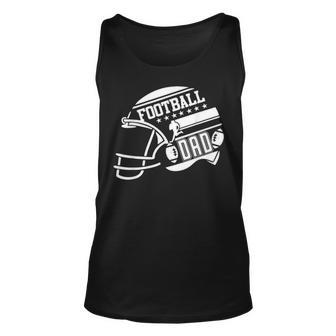 Mens Football Dad Helmet For Men Proud Fathers Day College Season V2 Unisex Tank Top - Seseable