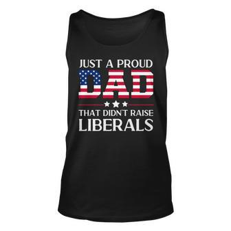 Mens Funny Anti Liberal Republican Dad Gifts Us Flag Fathers Day Unisex Tank Top - Seseable