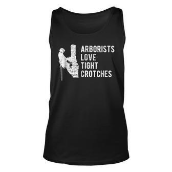 Mens Funny Arborist | Fathers Day Tree Climber Gift Unisex Tank Top | Mazezy