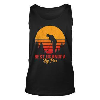 Mens Funny Fathers Day Best Grandpa By Par Golf Love Gift Unisex Tank Top - Seseable