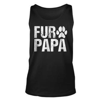Mens Funny Fur Papa Shirt Pet Lover Dog Dad Fathers Day Unisex Tank Top | Mazezy