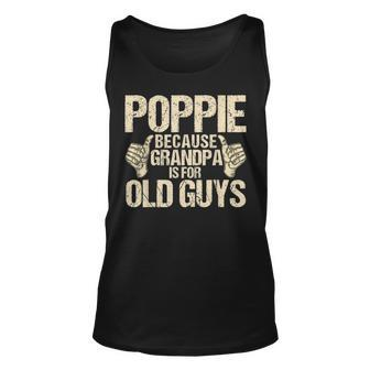 Mens Funny Poppie Fathers Day Gift Grandpa Unisex Tank Top - Seseable