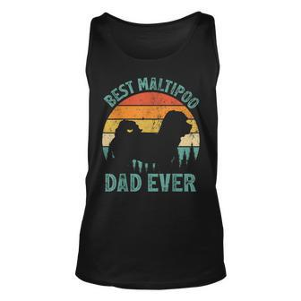 Mens Funny Vintage Best Maltipoo Dad Ever Fathers Day Unisex Tank Top - Seseable