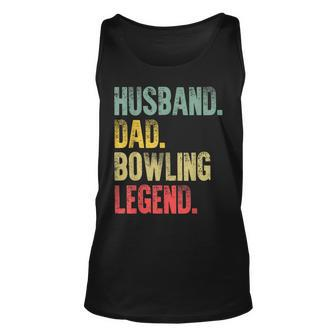 Mens Funny Vintage Bowling Men Husband Dad Legend Retro Unisex Tank Top - Seseable