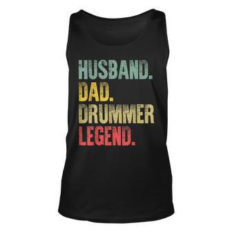 Mens Funny Vintage Gift Husband Dad Drummer Legend Retro Unisex Tank Top - Seseable