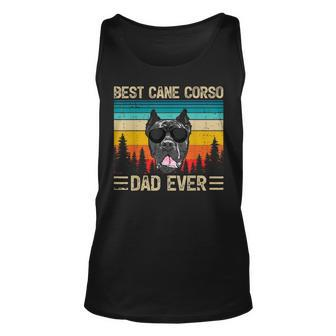Mens Funny Vintage Retro Best Cane Corso Dad Ever Fathers Day Unisex Tank Top - Seseable