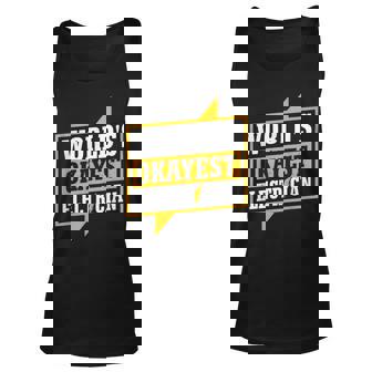 Mens Funny Worlds Okayest Electritian Gift Husband Dad Men Unisex Tank Top | Seseable CA