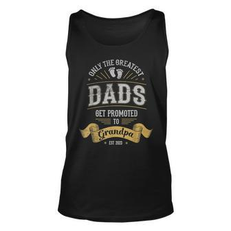 Mens Greatest Dads Get Promoted To Grandpa Fathers Day New Unisex Tank Top - Thegiftio UK