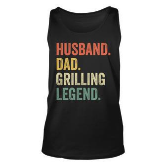 Mens Grilling Bbq Father Funny Husband Grill Dad Legend Vintage Unisex Tank Top - Seseable
