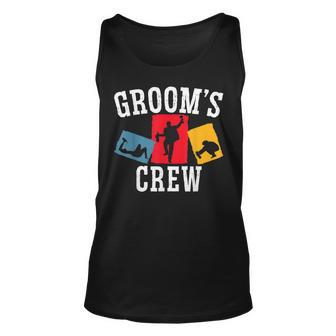 Mens Grooms Crew Groom Squad Stag Night Bachelor Party Unisex Tank Top - Seseable