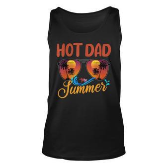 Mens Hot Dad Summer Father Grandpa Vintage Tropical Sunglasses Unisex Tank Top - Seseable