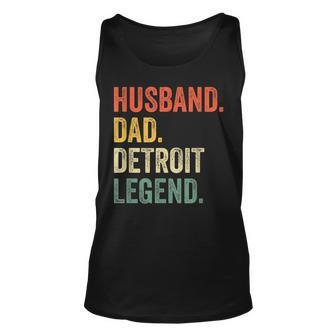 Mens Husband Dad Detroit Legend Funny Fathers Day Vintage Unisex Tank Top - Thegiftio UK