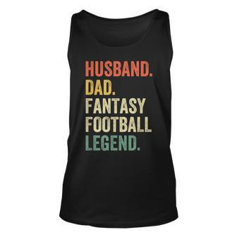 Mens Husband Dad Fantasy Football Legend Funny Father Vintage Unisex Tank Top - Seseable