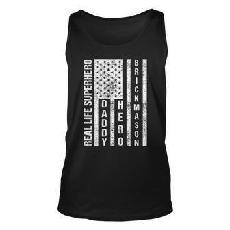 Mens Husband Daddy Hero Brickmason Father Day Gift Unisex Tank Top - Seseable